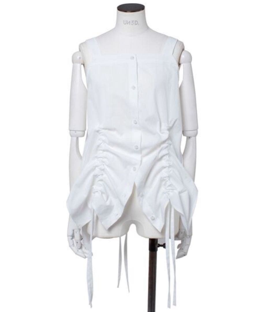 【新品未使用】UN3D. アンスリード ヘムギャザーシャツキャミソール ホワイト セール】HEM GATHER SH CAMISOLE / ヘムギャザーシャツキャミソール