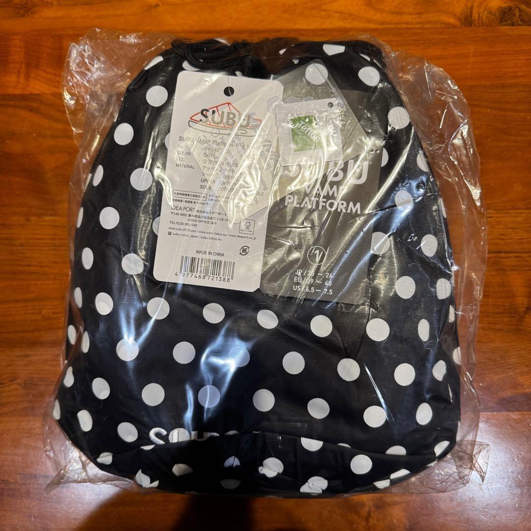 【大人気】SUBU ドット柄 厚底サンダル 24〜25.5cm サイズ1