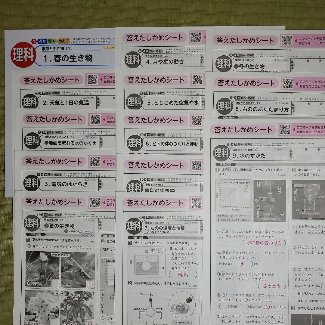 啓林館 4年生 理科 カラーテスト 答えたしかめシート 小4 - メルカリ