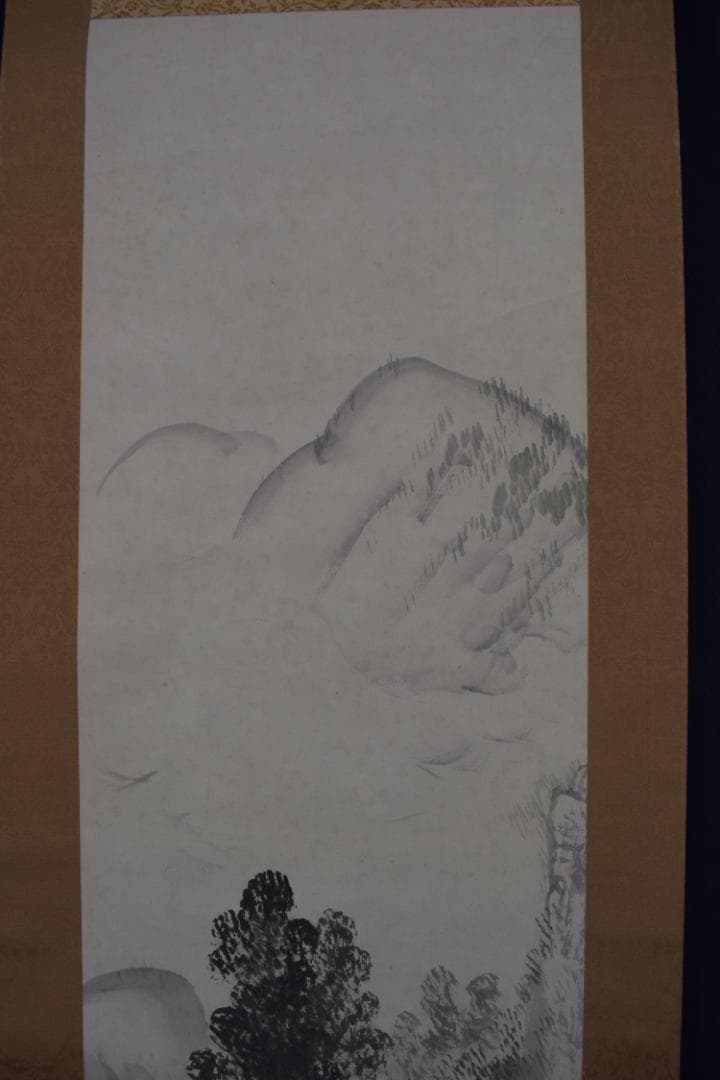 真作】山田敬中/新山帰想図/山水人物図/掛軸☆宝船☆