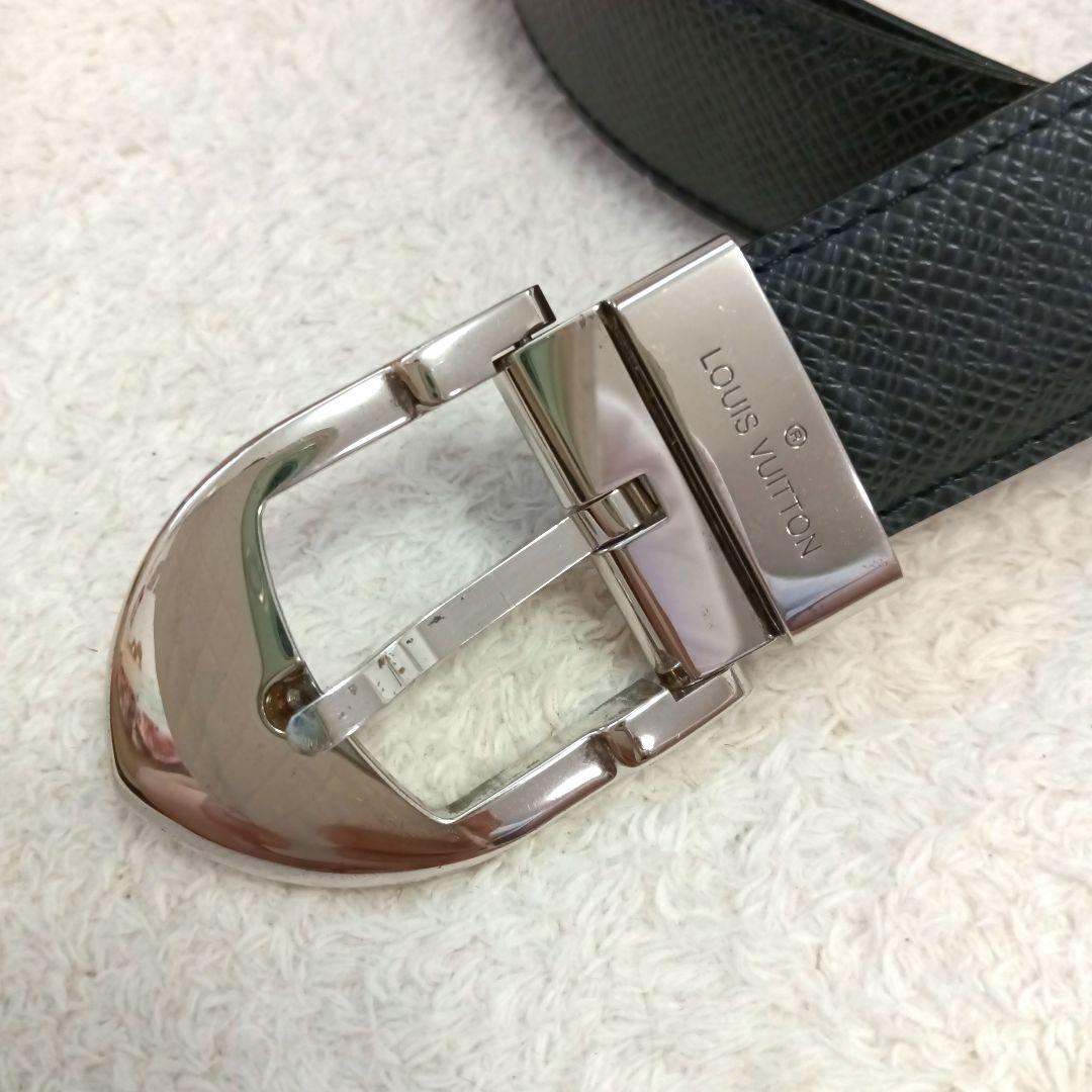 Louis Vuitton 黒レザーベルト ブラック‪✕‬シルバーバックル - メルカリ