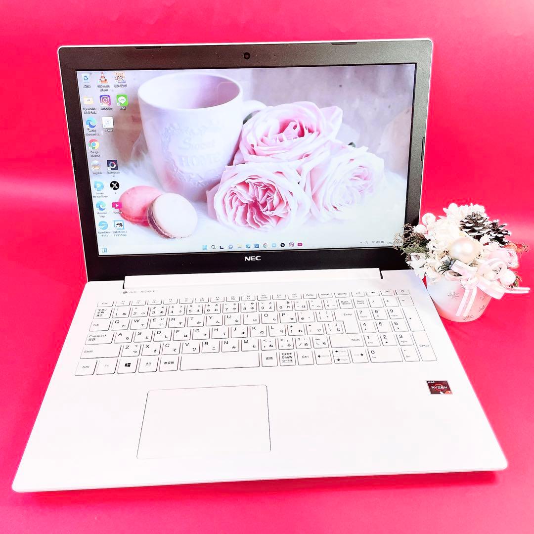 大容量1TB❣️Ryzen7薄型ノートパソコンWindows11カメラ付きホワイト