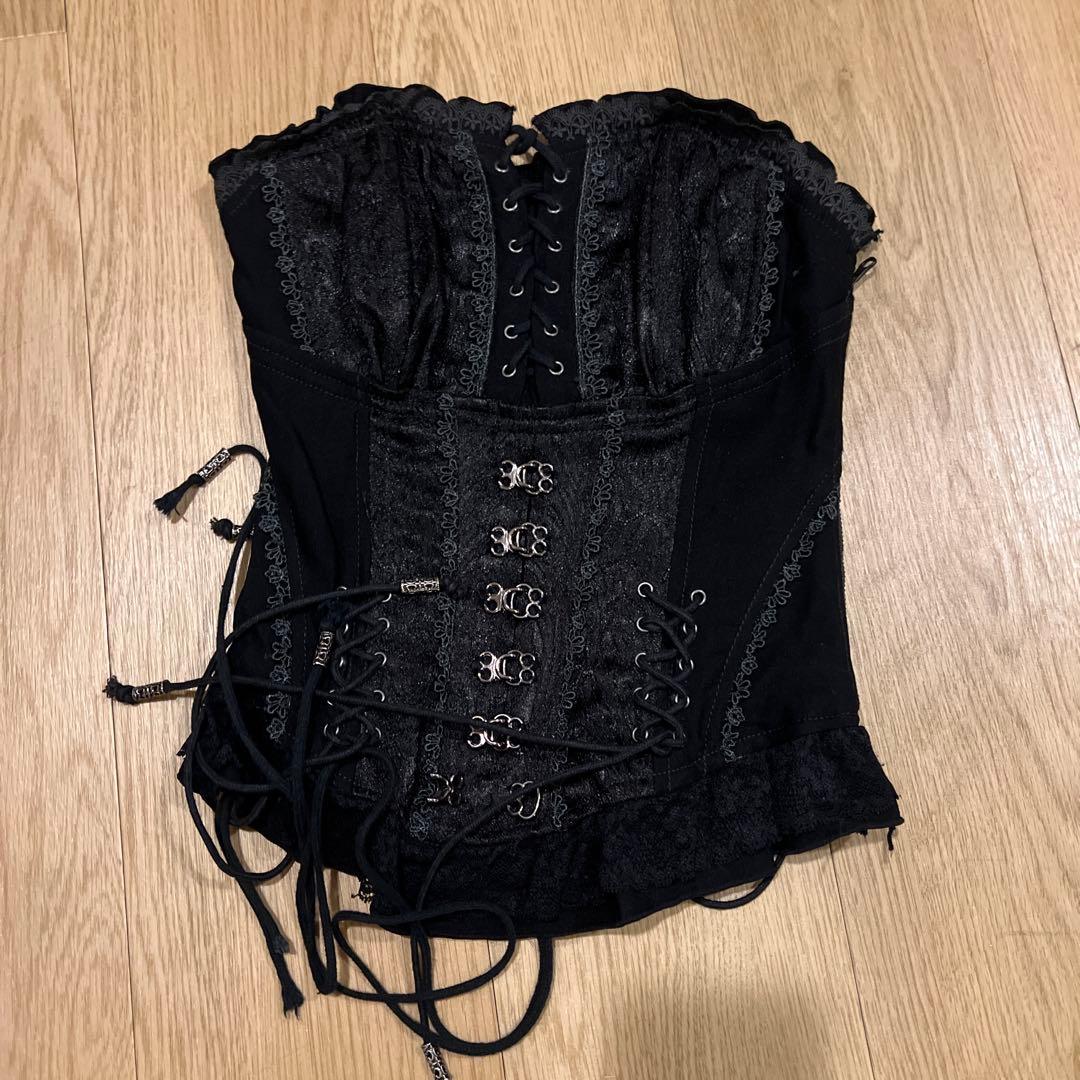 ozz コルセットギャル　y2k lollipops ロリポップ カットワーク レザーコルセット y2k 姫ギャル