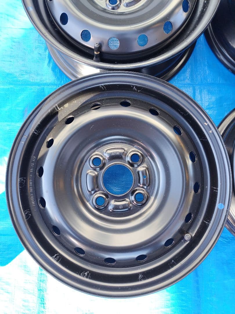 Ⓑ14インチ・スチールホイール4本、4H-100㎜、14✕4.5J、送料込み