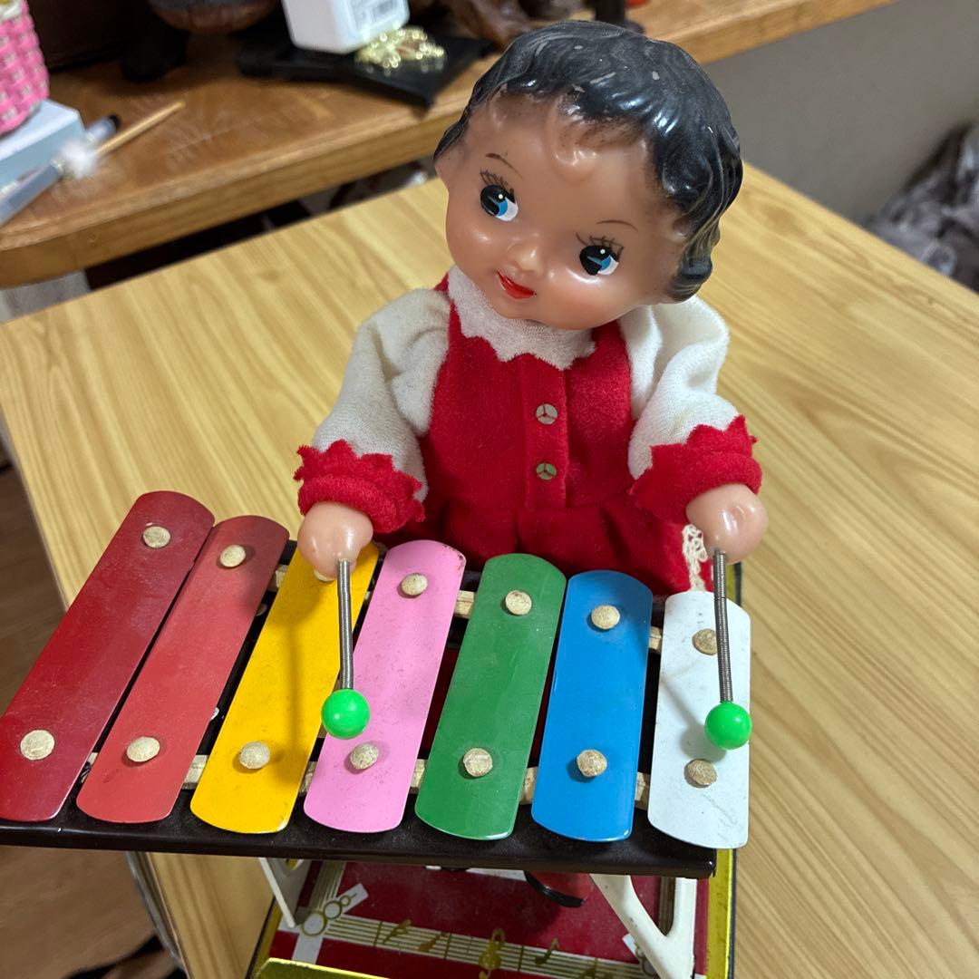 ブリキ演奏する女の子昭和レトロ - メルカリ