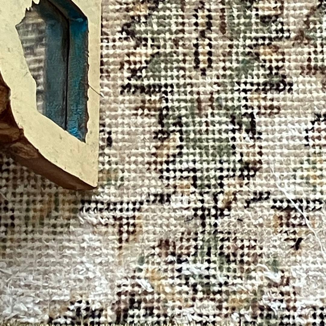 ミルキーベージュ50×100✳︎淡グリーンフラワー ココア トルコ