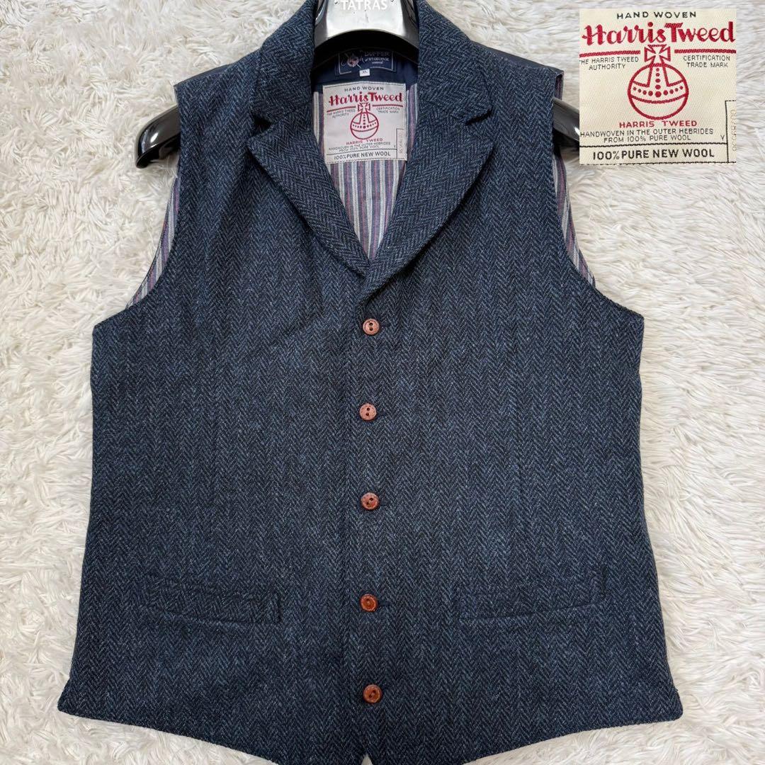 極美品/XL✨ザダファーオブセントジョージ×ハリスツイード ベスト ヘリンボーン Harris Tweed - ザ・ダファー・オブ・セントジョージ × ハリスツイード