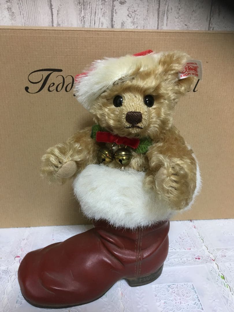 ☆ シュタイフ 2001年 クリスマス ブーツ イン ベア ☆白タグ世界限定