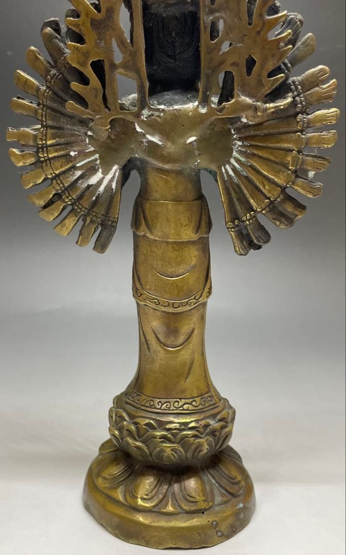 十一面千手千眼観世音菩薩 黄銅 病気平癒 延命長寿 開運 良縁 C2994