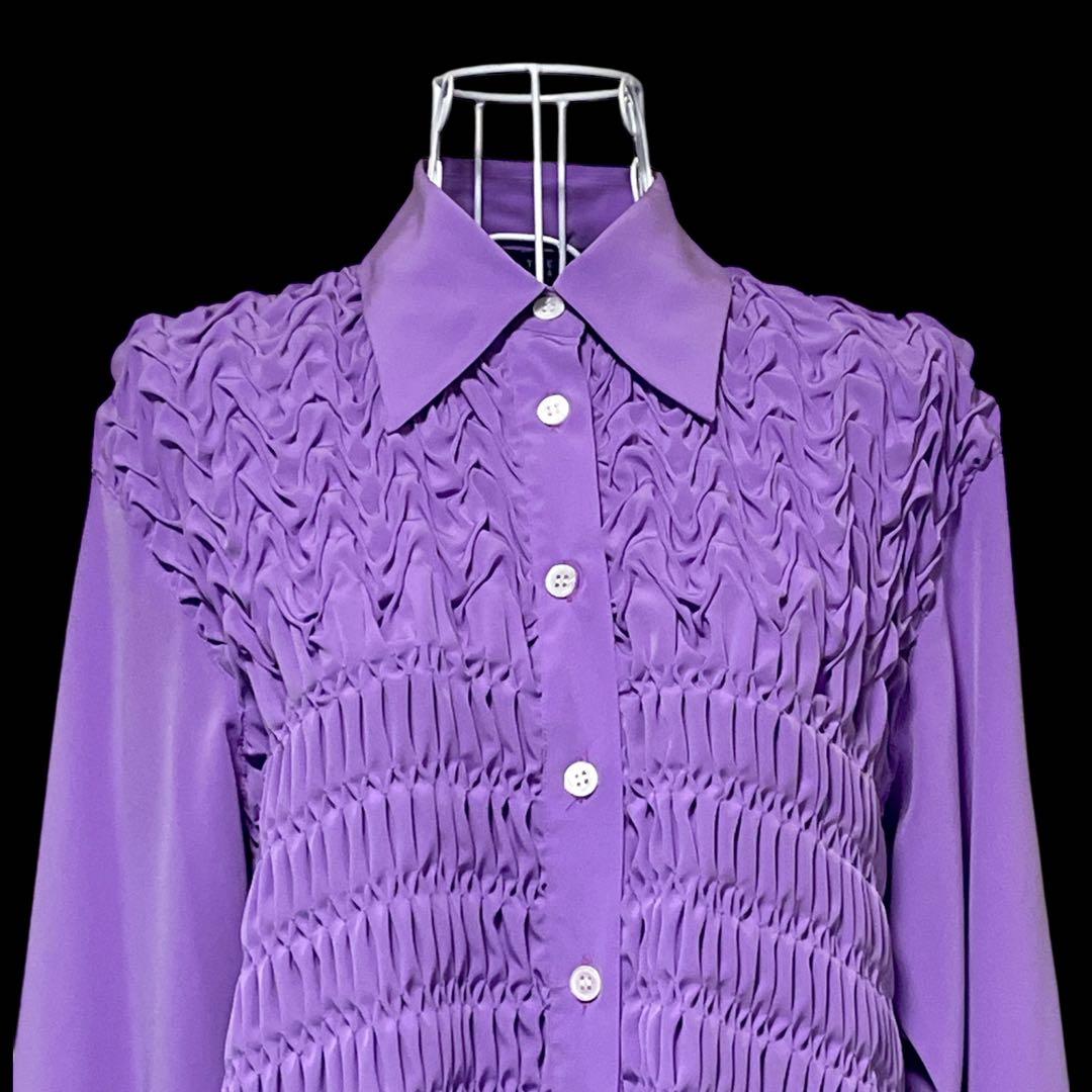 ATSURO TAYAMA 】ブラウス フリルギャザー パープル系 パリコレ - メルカリ