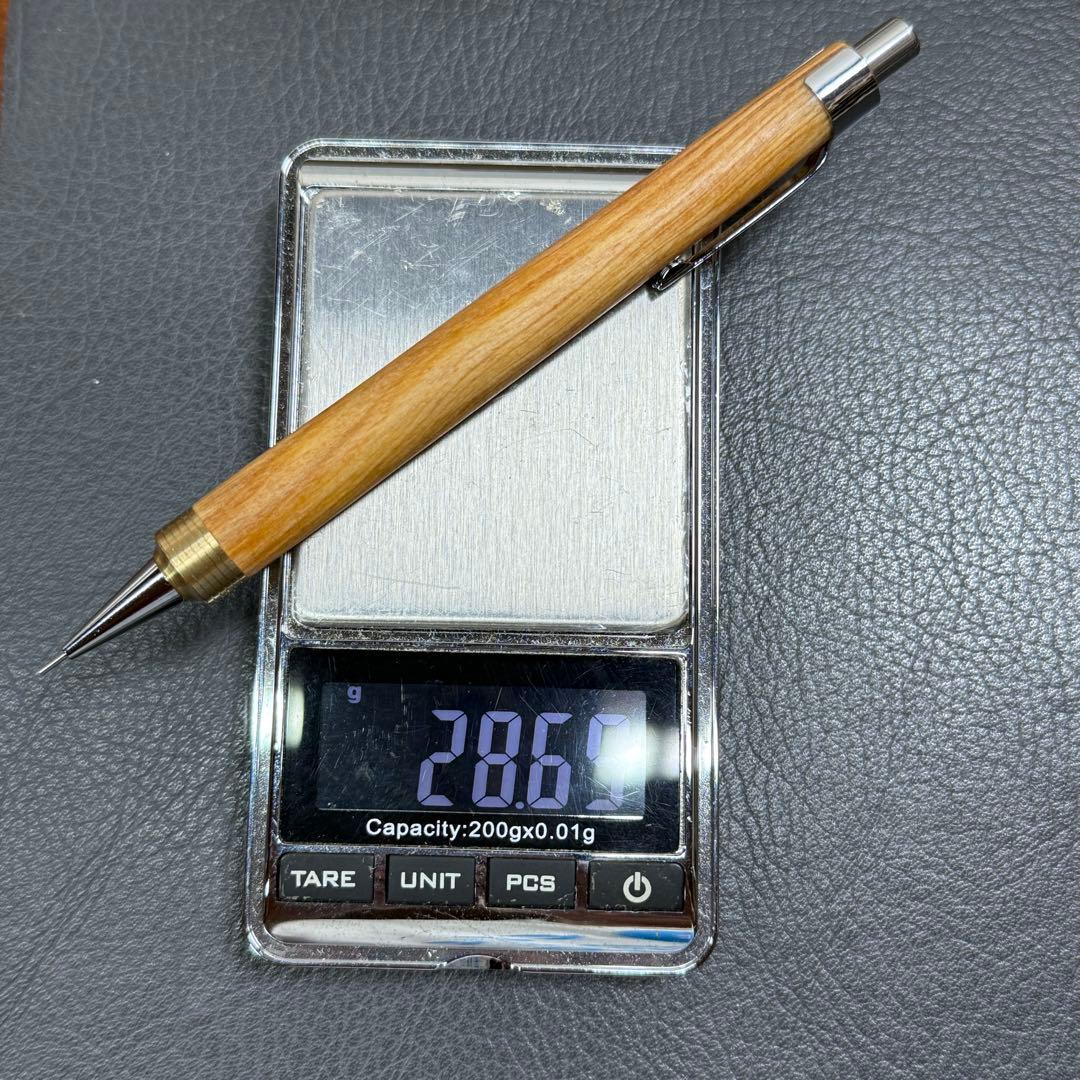 178肥松 木製シャーペン ダブルR溝付き ステンレス 根の部分から木取り