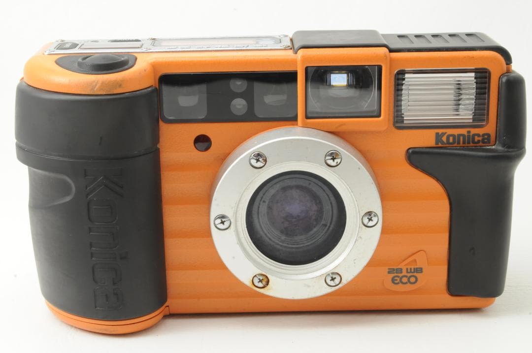 Konica コニカ 現場監督 28 WB ECO オレンジ フィルムカメラ Konica 現場監督 28WB ECOの使い方 | Totte Me Camera