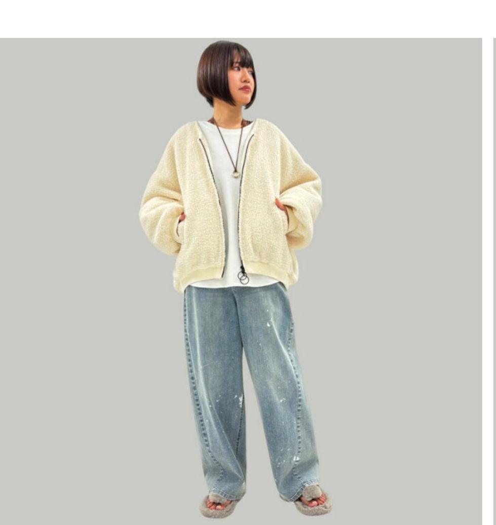 ayane アヤン バックロゴ刺繍ボアブルゾン 875804 チャコール - メルカリ