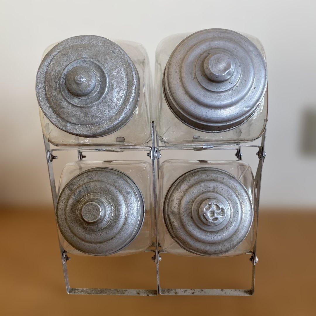 駄菓子屋瓶　4個セット アンティーク　shop 什器 駄菓子屋 | STORES