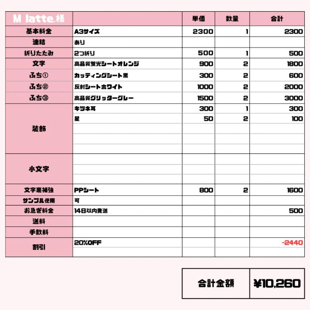 M latte.様 専用【】うちわ文字 連結 文字パネル 団扇屋さん オーダー