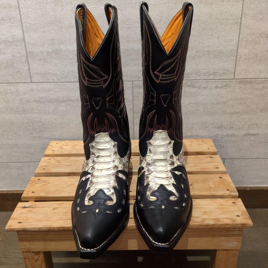オーダーメイドパイソンレザーウエスタンブーツ 　 25.5cmEEE