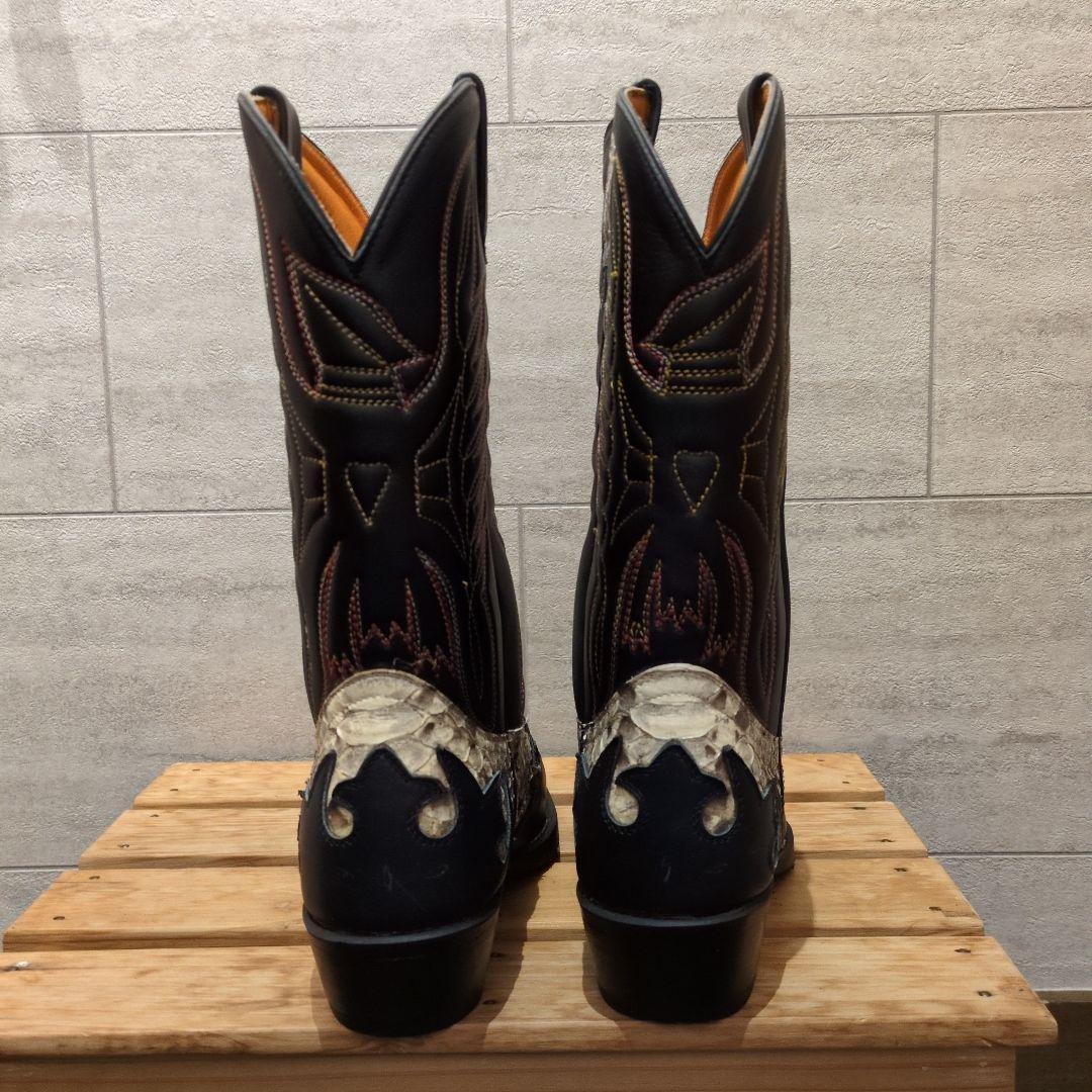 オーダーメイドパイソンレザーウエスタンブーツ 　 25.5cmEEE
