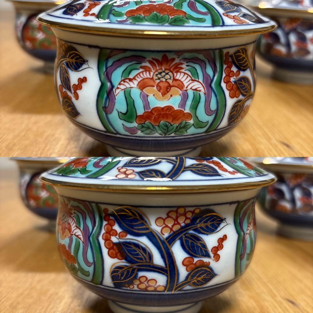 有田焼 福幸窯 金彩 献上古伊万里 古伊万里 汲出揃 蓋付湯飲み 湯呑み