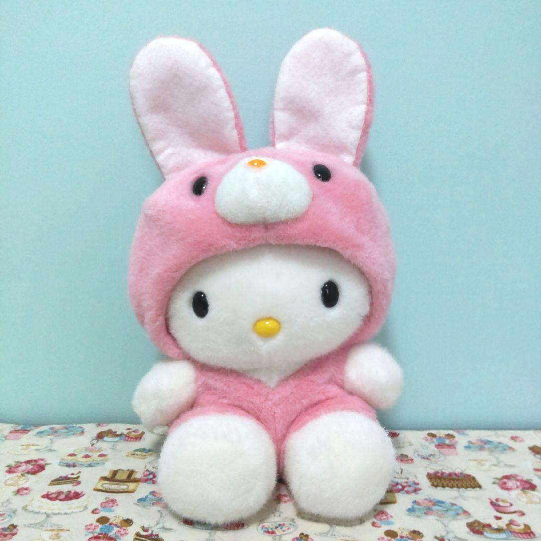 ハローキティ うさぎ 着ぐるみ ぬいぐるみ レトロ - メルカリ