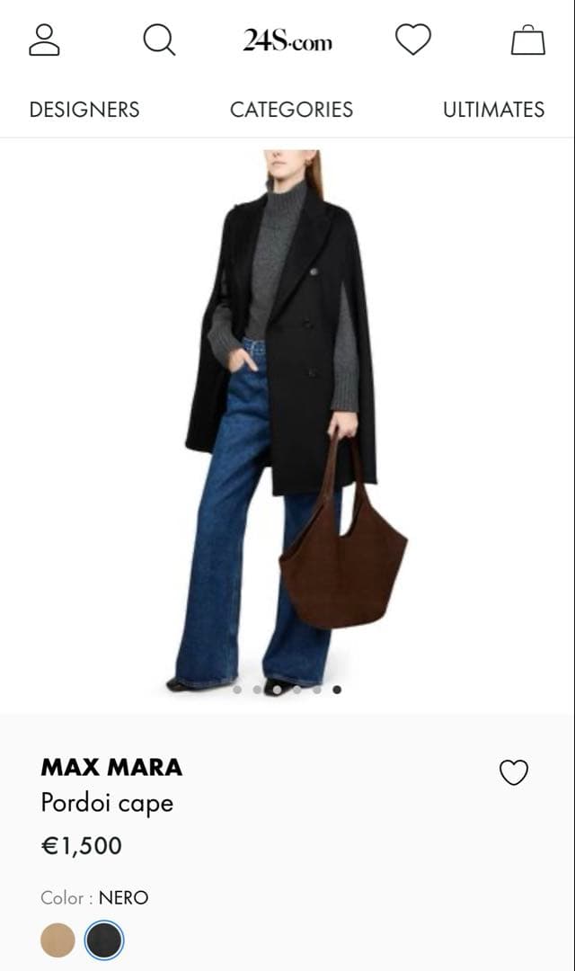 新品値札付 フランス購入 定価約40 マックスマーラ キャメル100%ケープ