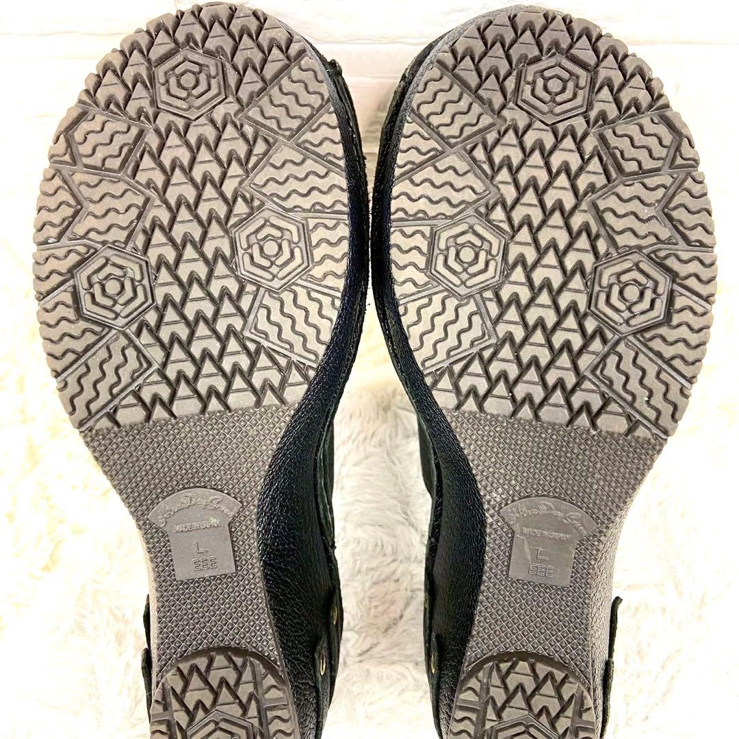 未使用級 ヒナデイグリーン レザー ミュール サンダル ウェッ