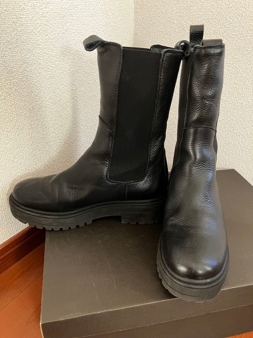 CARMEN SALAS 】サイドゴアブーツ 39 黒