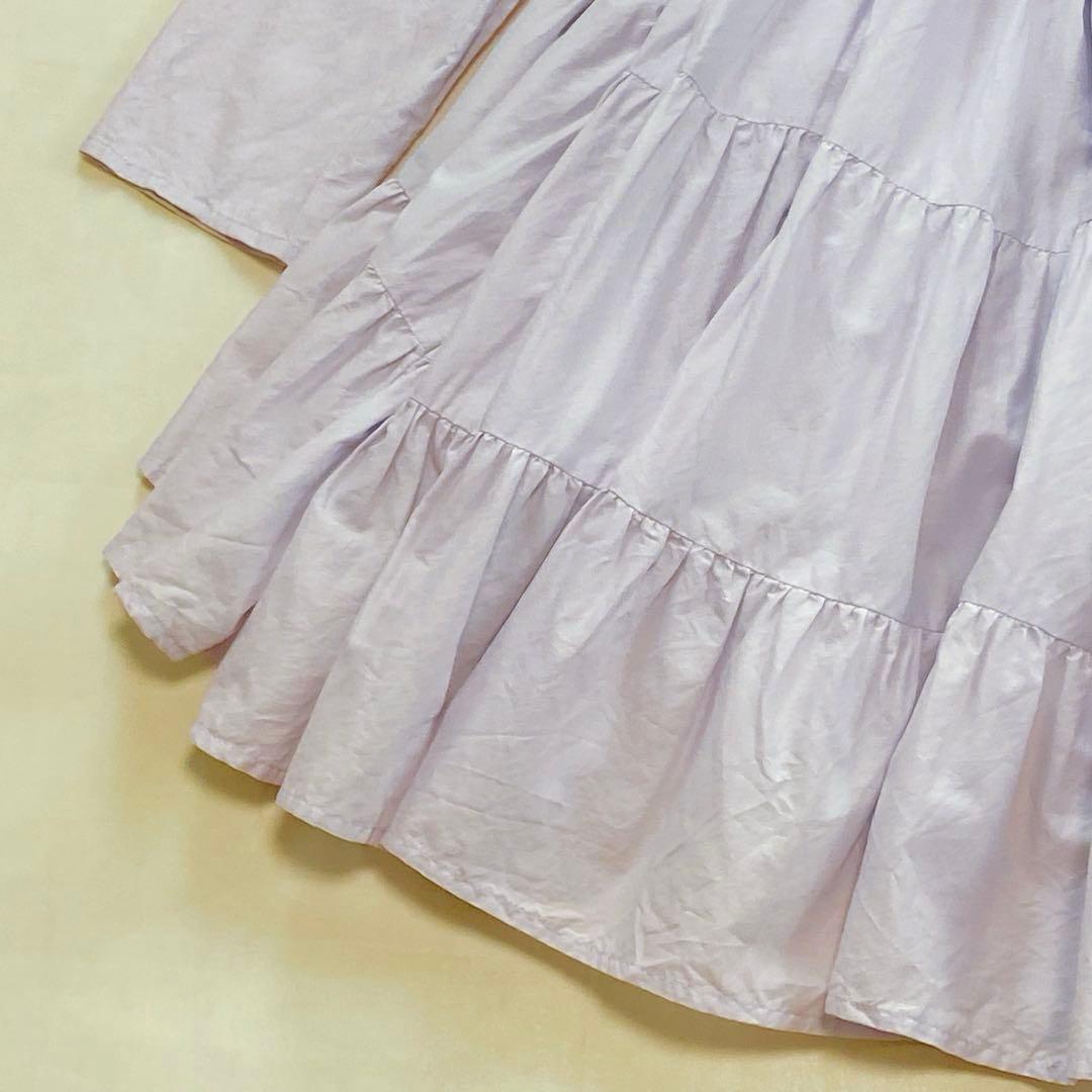 美品 マーレット ソリマン ラベンダー ティアードフリル ワンピース