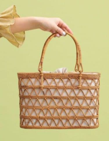 Demi-Luxe BEAMS アタ オープンワーク カゴバッグ