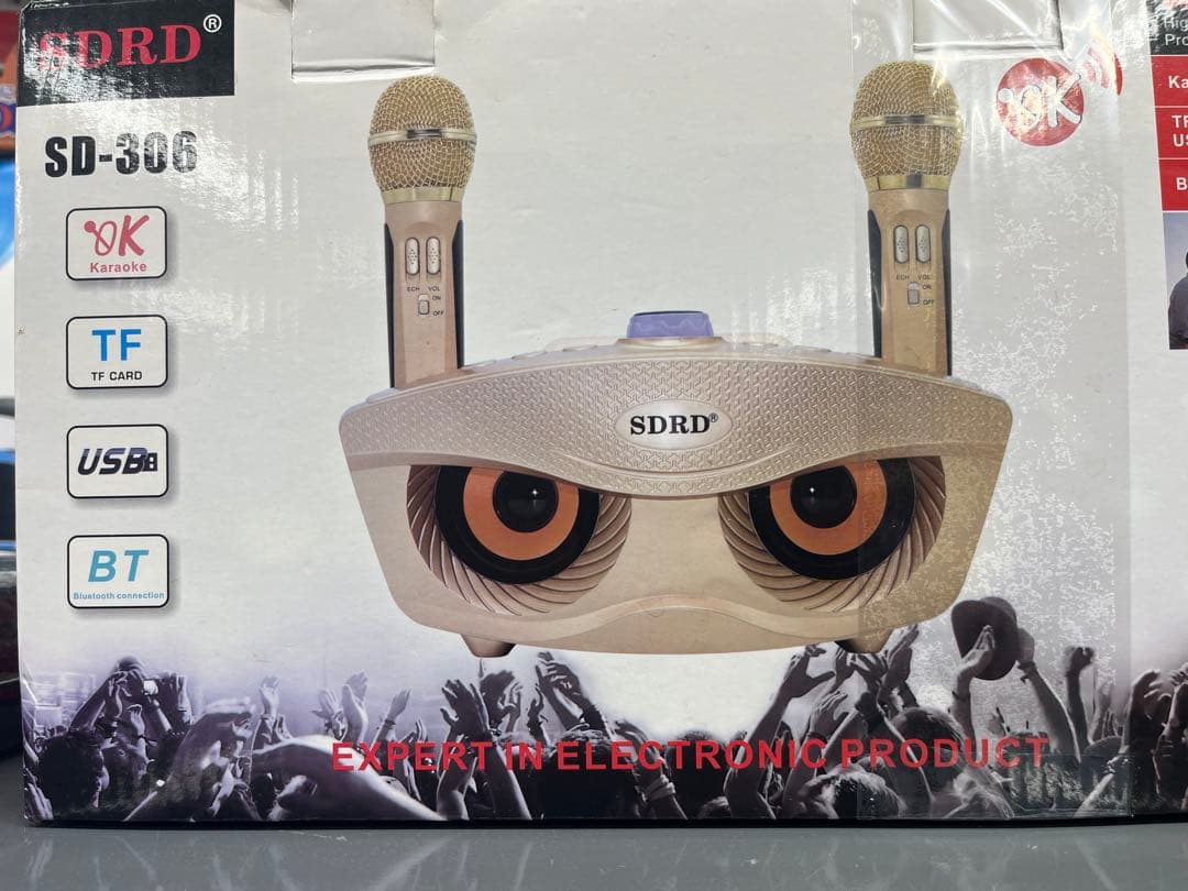 SDR SD-306 ワイヤレススピーカーカラオケマイク SDRD SD-306 カラオケマシン ポータブルスピーカー Bluetooth カラオケ