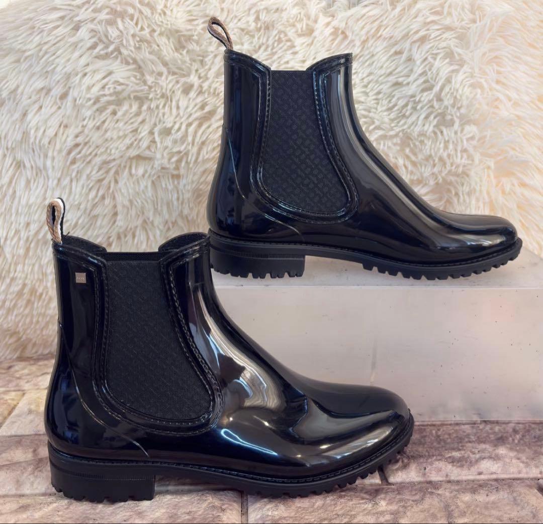 新品 HUGO BOSS グロッシー チェルシースタイル レインブーツ 23.5