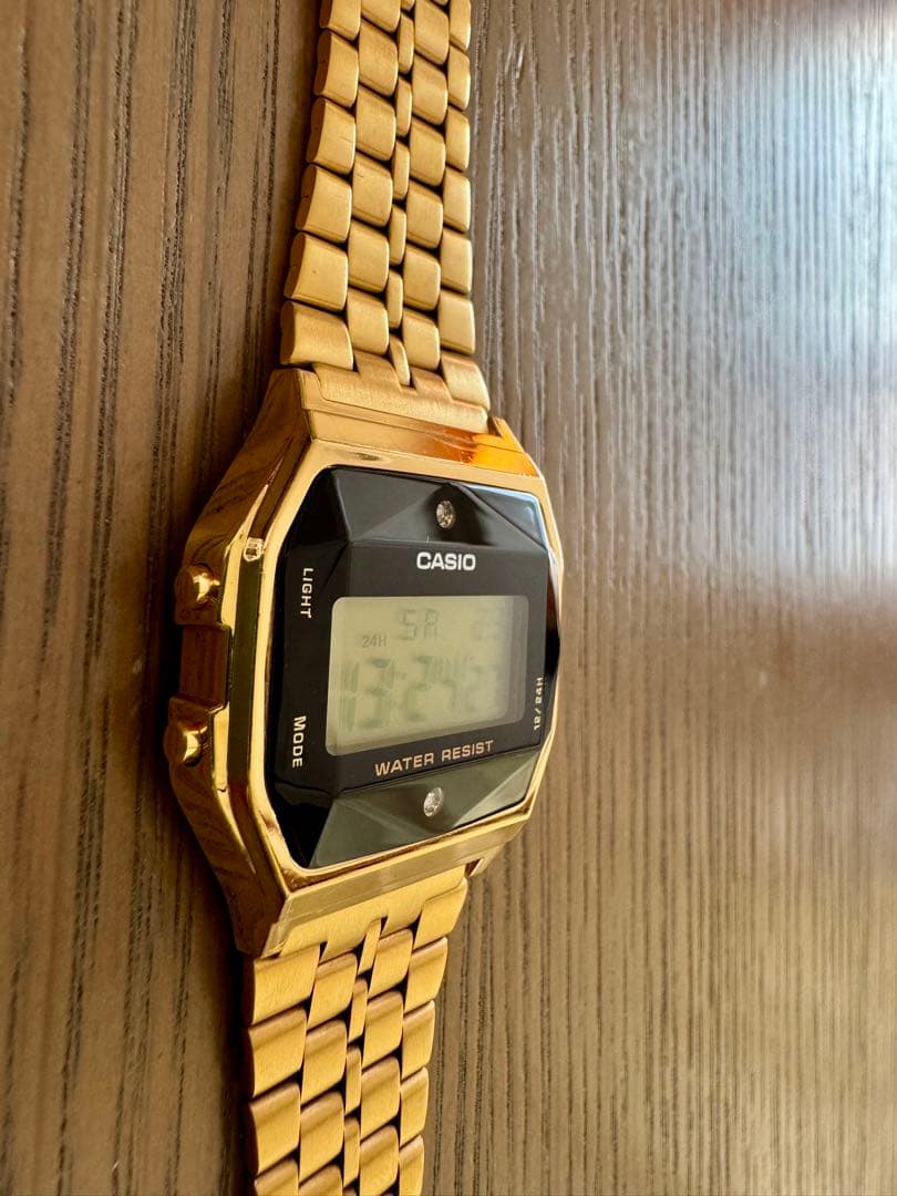 ☆美品☆ CASIO A159WGED-1 チプカシ＆天然ダイヤモンド - メルカリ