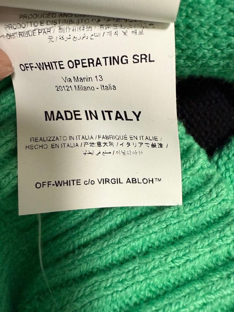 Off-White 】モヘア ニットセーター グリーン Mサイズ