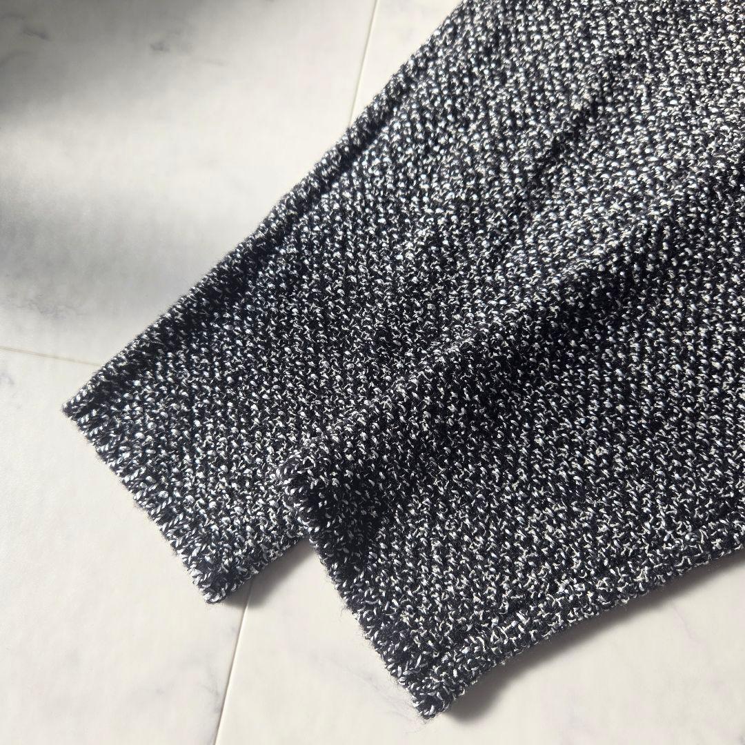 美品✨リヴドロワ ツイードニットカーディガン 黒 ブラック フリンジ