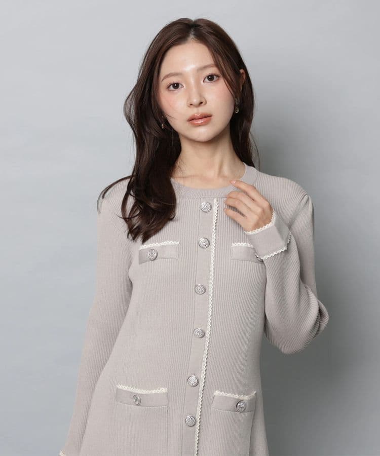 Apuweiser-rich 衿付2wayニットワンピース ルミネ限定グレージュ