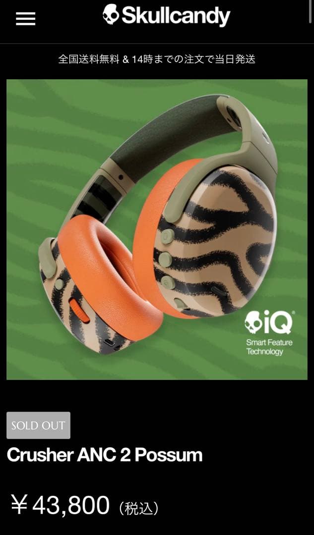 [限定コラボ] SKULL CANDY Crusher ANC2 Possum Crusher ANC 2 Possum