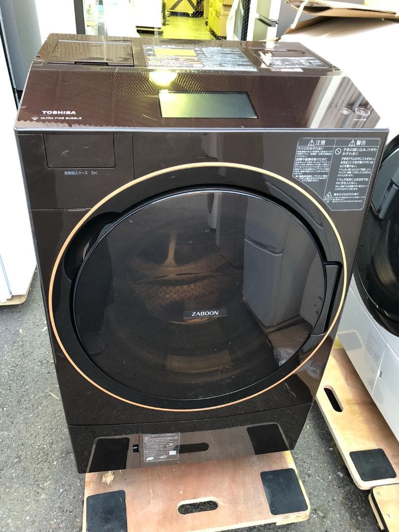 東芝 ドラム式洗濯乾燥機 TW-127X9R 12kg 右開き 2021年製 ドラム式洗濯乾燥機 ZABOON(ザブーン) グランホワイト TW-127X9R-W