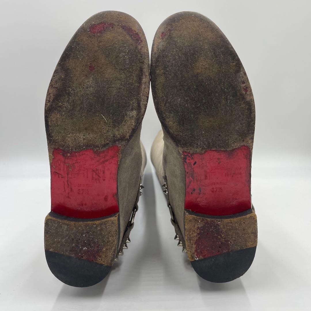 クリスチャンルブタン　スウェード　スパイク　ロングブーツ　24.5cm