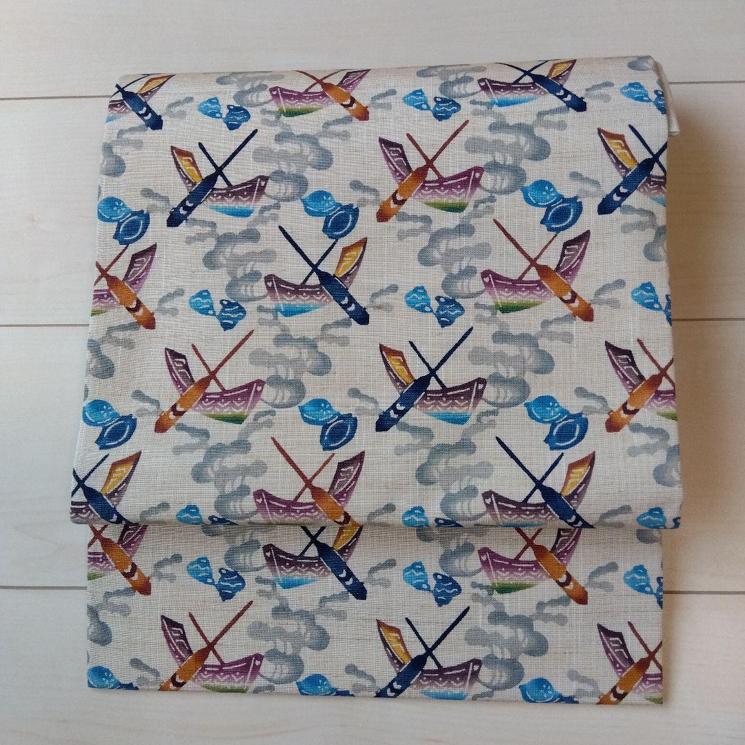 まっくのさくら様専用です。名古屋帯 城間栄順 琉球紅型 証紙あり 落款