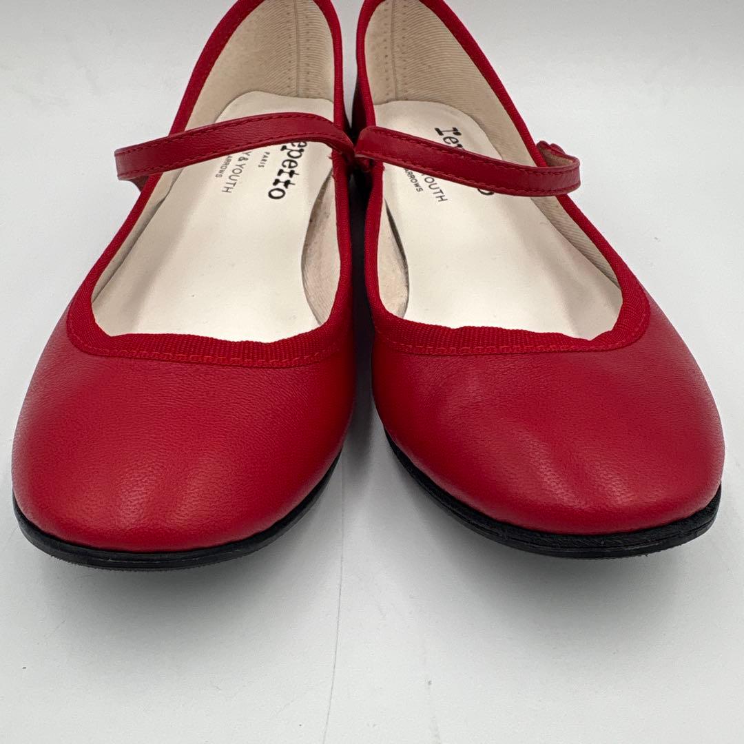 レペット repetto レザー メリージェーン【37】23.5cm レッド