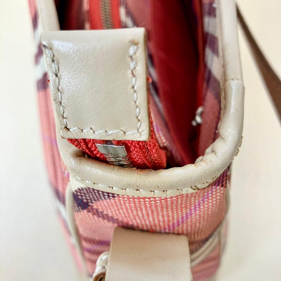 バーバリーブルーレーベル ノバチェック ワンショルダーバッグ ピンク