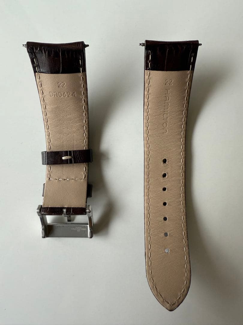 BUHI0314様専用 】Hamilton 純正レザーベルト 22mm - メルカリ
