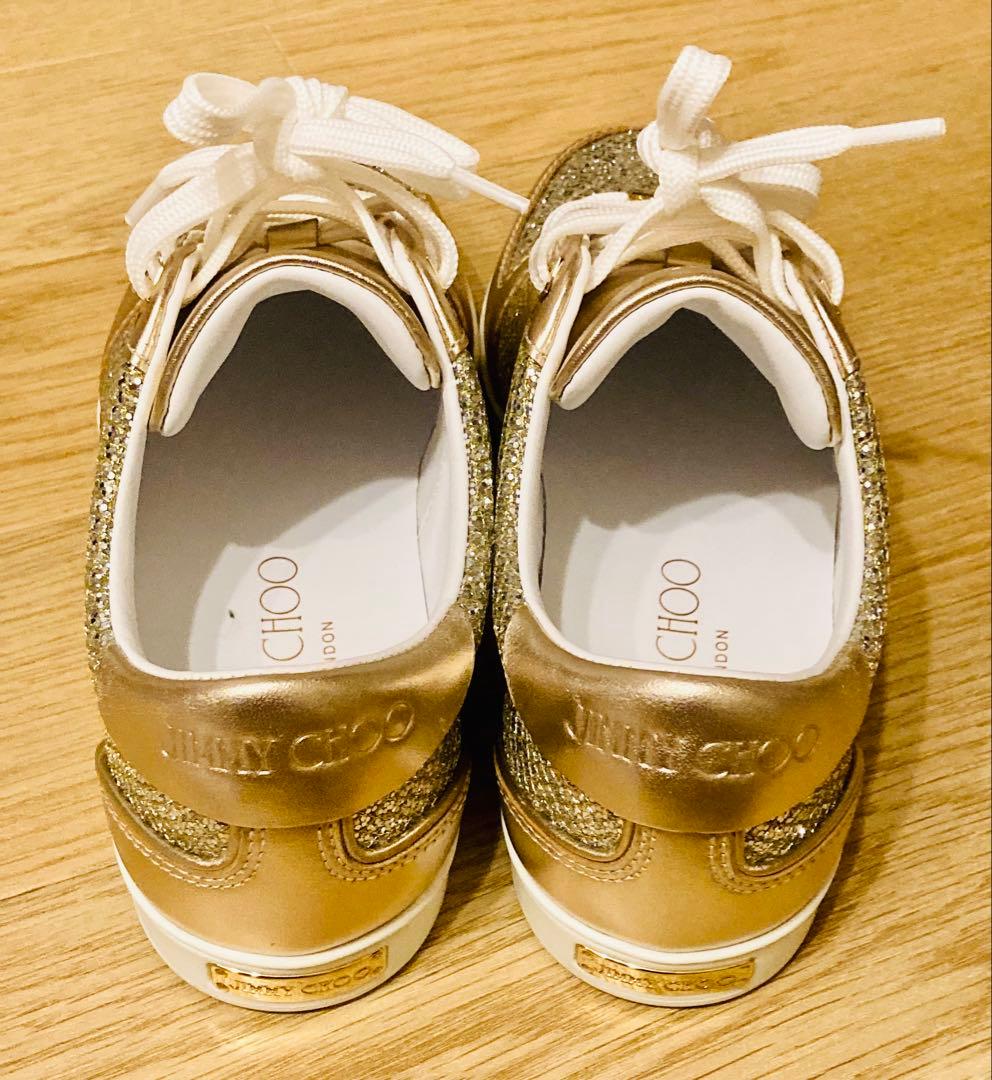 新品☆JIMMY CHOO/ジミーチュー ゴールド スニーカー 24〜24.5 - メルカリ