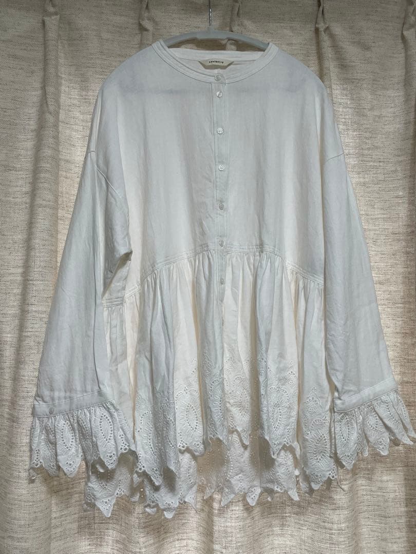 soulberry】ニットの裾からひらりと出したいレースのブラウス【3L