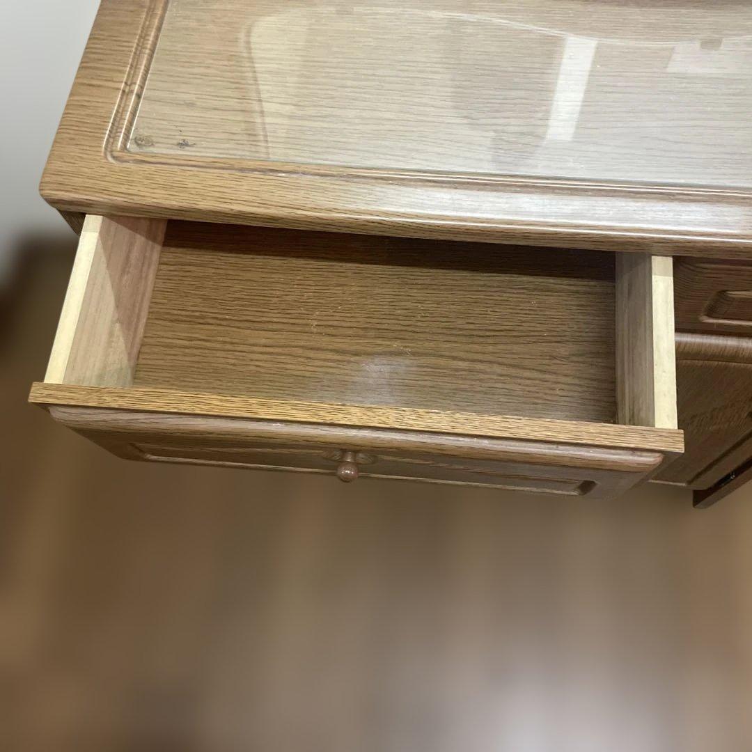 昭和レトロ 木製ドレッサー・鏡台 椅子付き ナチュラルウッド さいたま