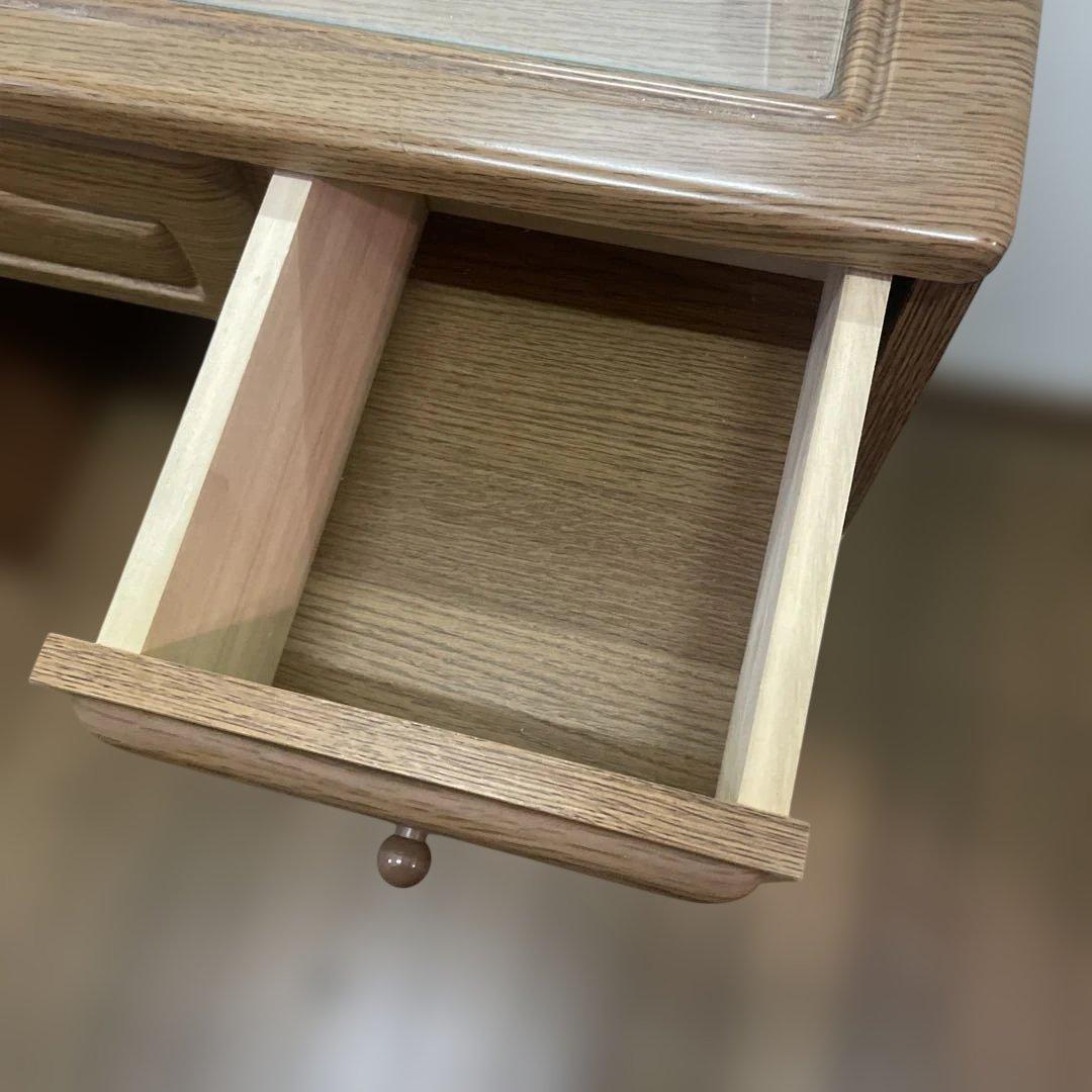 昭和レトロ 木製ドレッサー・鏡台 椅子付き ナチュラルウッド さいたま