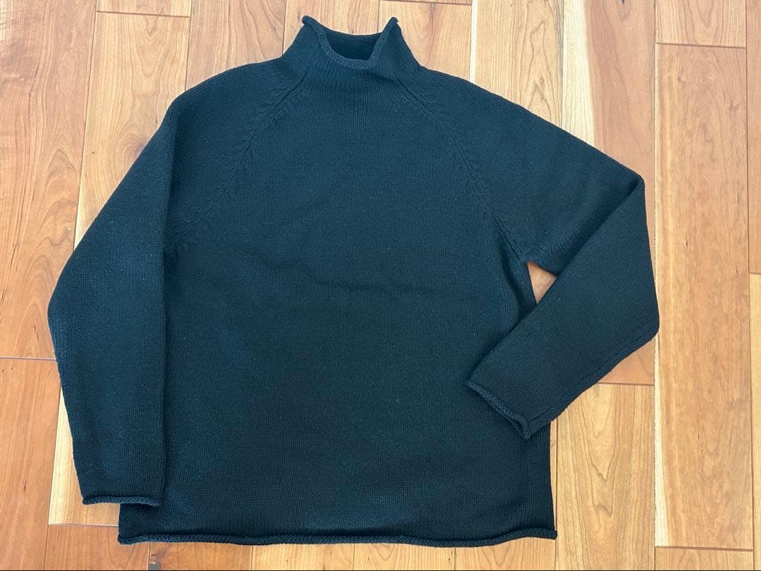 J.CREW ロールネック ニット 黒 タートルネック OLD セーター 80〜90年代 J.CREW ジェイクルー ロールネック ウールニットセーター