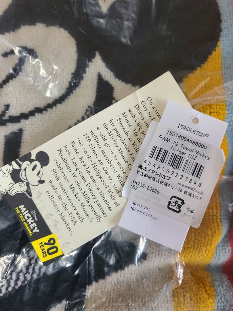 新品】レア PENDLETON ミッキーマウス ブランケット 90周年 A＆F