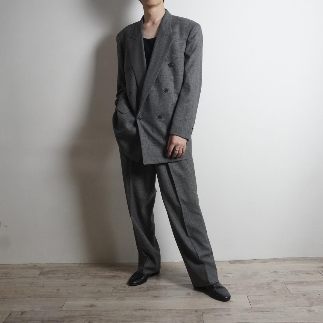 vintage ダブルセットアップスーツ ノーベント グレー/KW6 - メルカリ