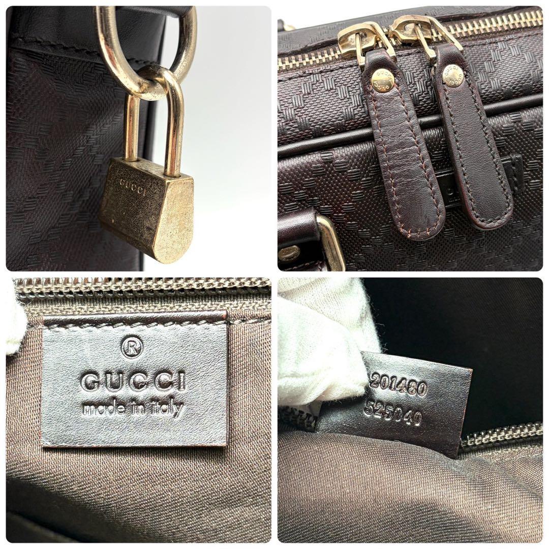 グッチ 2way ビジネスバッグ ディアマンテ レザー ブラウン A4可