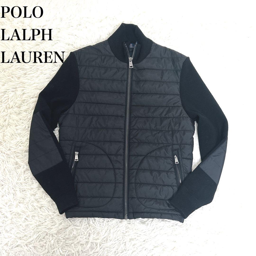 ポロラルフローレン ダウンジャケット 切り替え ドライバーズニット 黒
